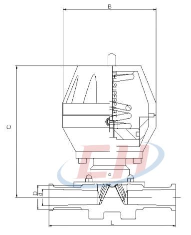 氣動衛(wèi)生級隔膜閥結構圖