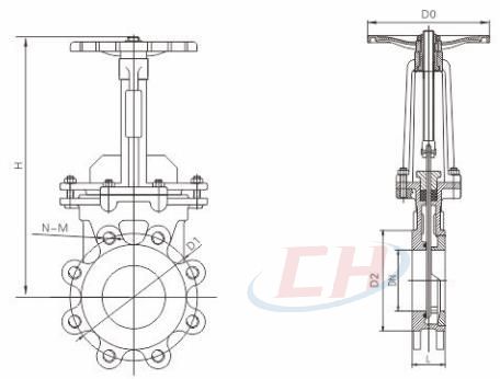 梅花形手動刀閘閥結構圖